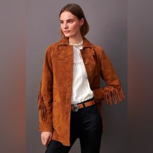 Anthropologie Pilcro Danae Fringed Suede Jacket — size Small